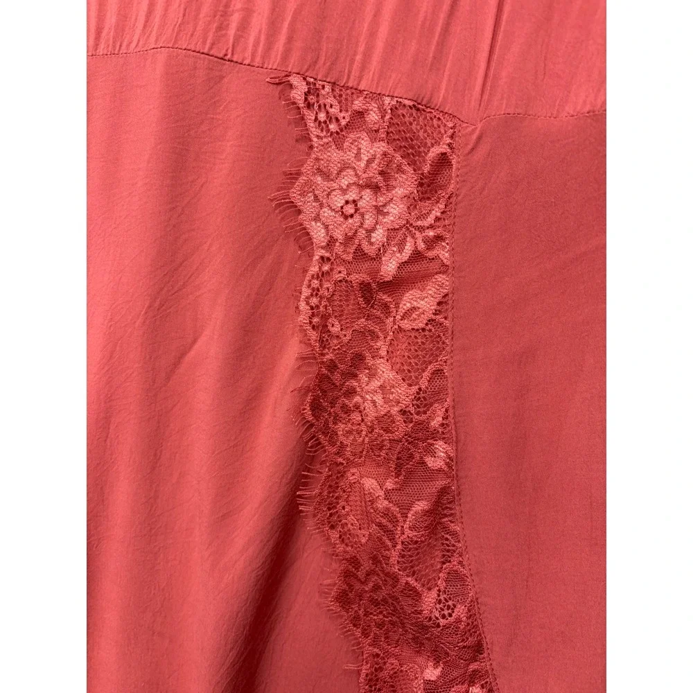 Free People Intimately Slip Dress Womens M Rose Lace Handkerchief Hem Boho